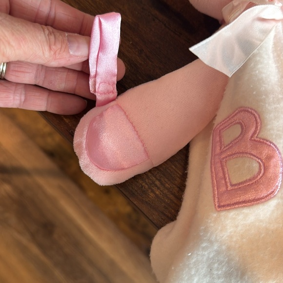 BABY GANZ BABY pink BEAR Security lovey with silky trim puppet 2000 - Picture 6 of 8